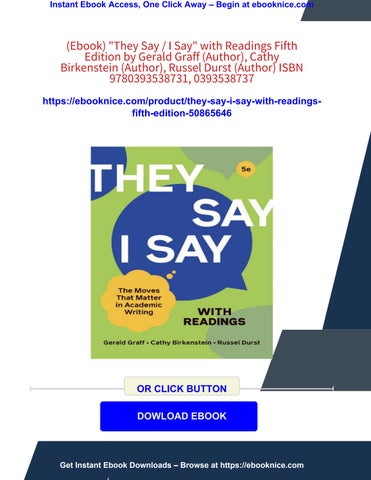 (ebook) "they say / i say" with readings fifth edition by gerald graff (author), cathy ...