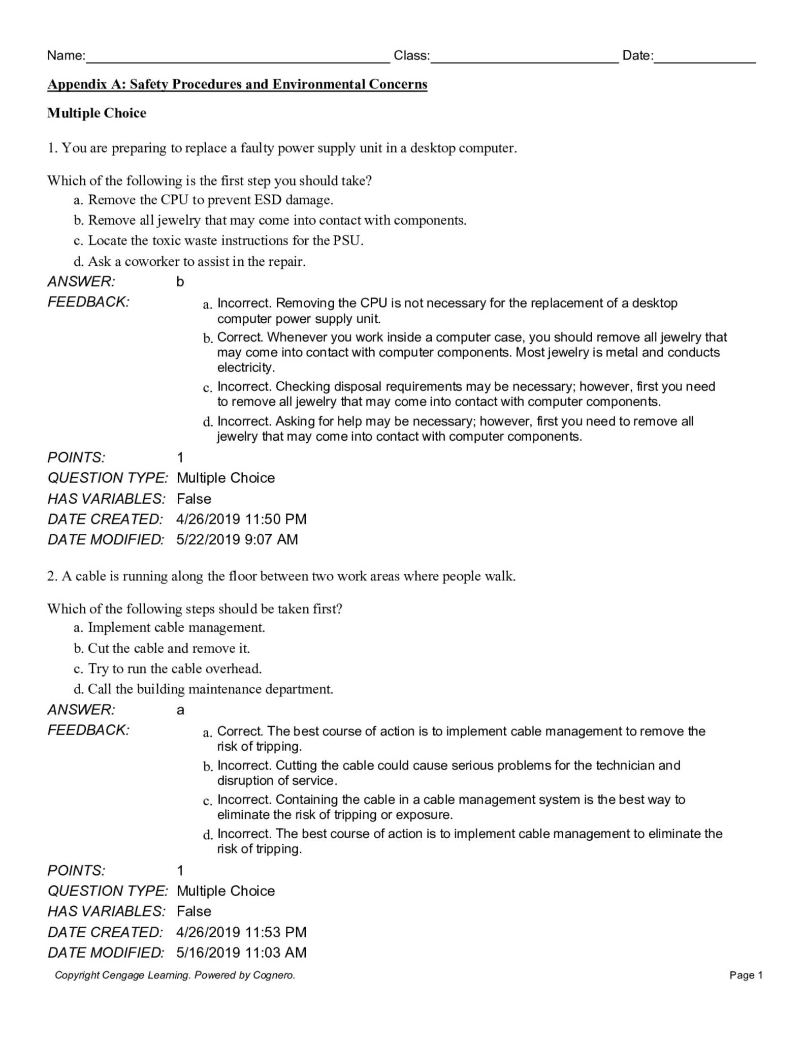 TEST BANK for CompTIA A+ Guide to IT Technical Support, 10th Edition by ...