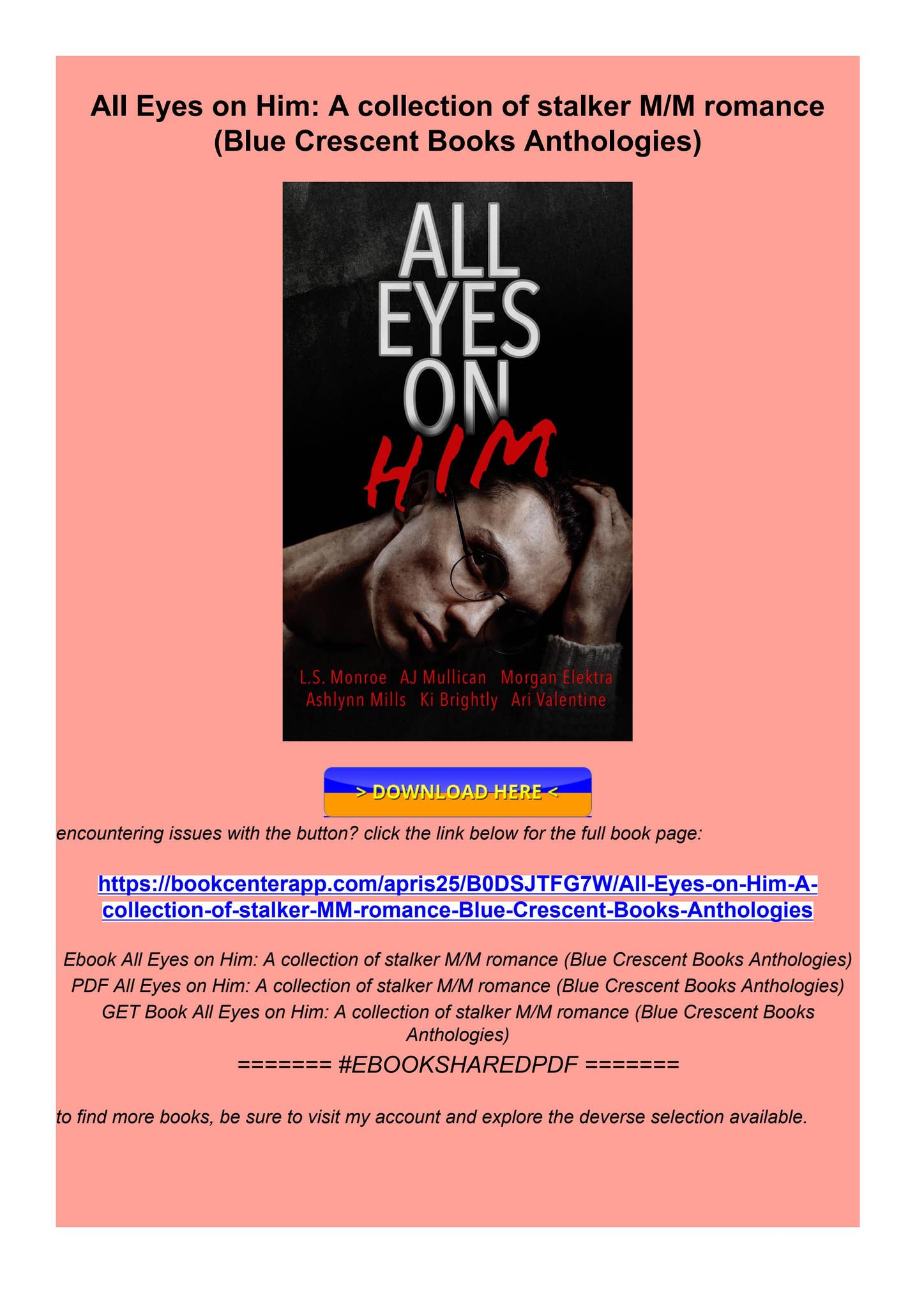 PDF Read Online All Eyes on Him A collection of