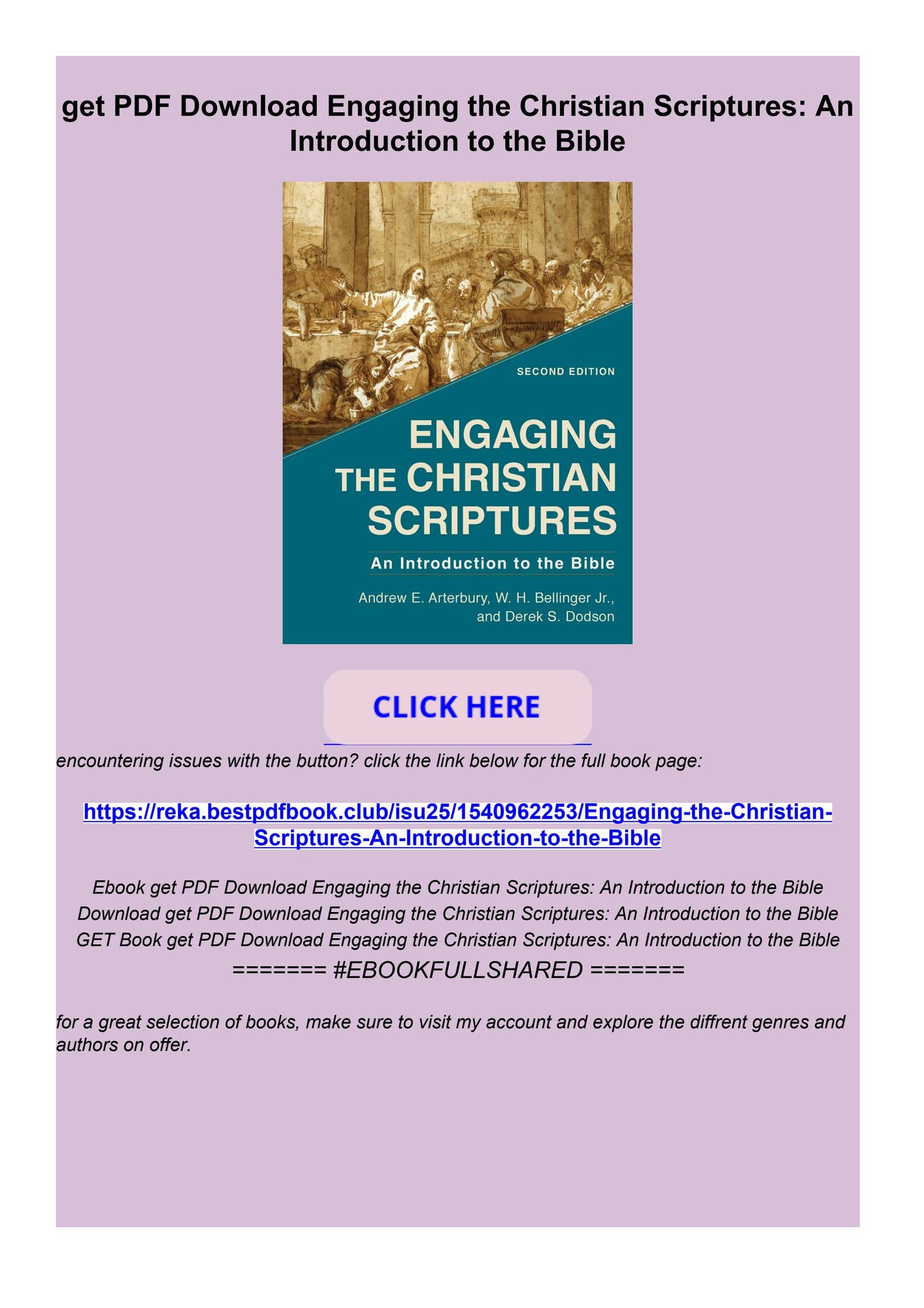 get PDF Download Engaging the Christian Scriptures: An Introduction to the Bible by ...
