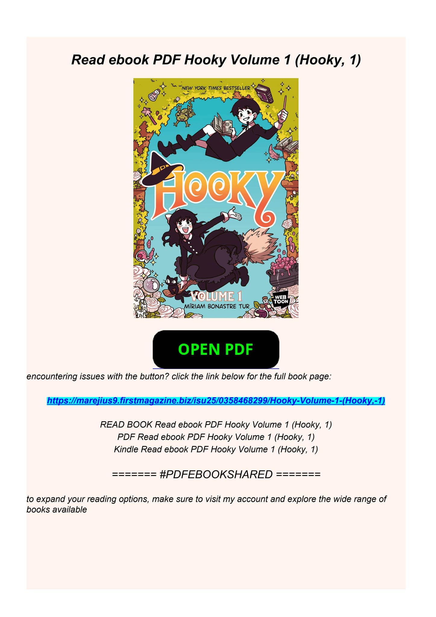 Read ebook PDF Hooky Volume 1 (Hooky, 1) by chelseataekburch - Issuu