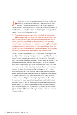 Rapport annuel Fedustria 2024-2025 第 14 页