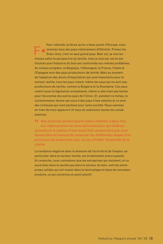 Rapport annuel Fedustria 2024-2025 第 15 页