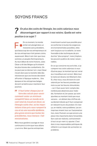 Rapport annuel Fedustria 2024-2025 第 18 页