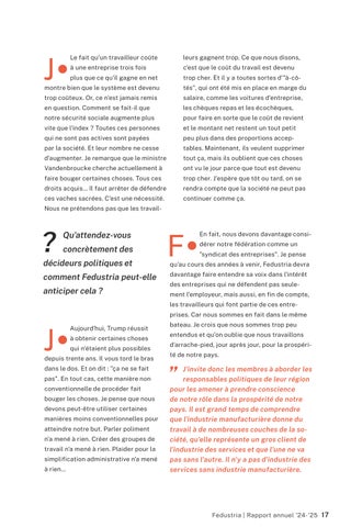 Rapport annuel Fedustria 2024-2025 第 19 页