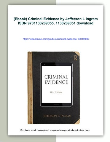 jefferson l ingram isbn 9781138289055, 1138289051 - The 2025 ebook edit 灯饰目录 · (ebook) criminal evidence by 第 1 页