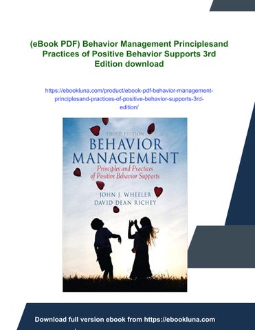 (ebook pdf) behavior management principlesand practices of positive ...