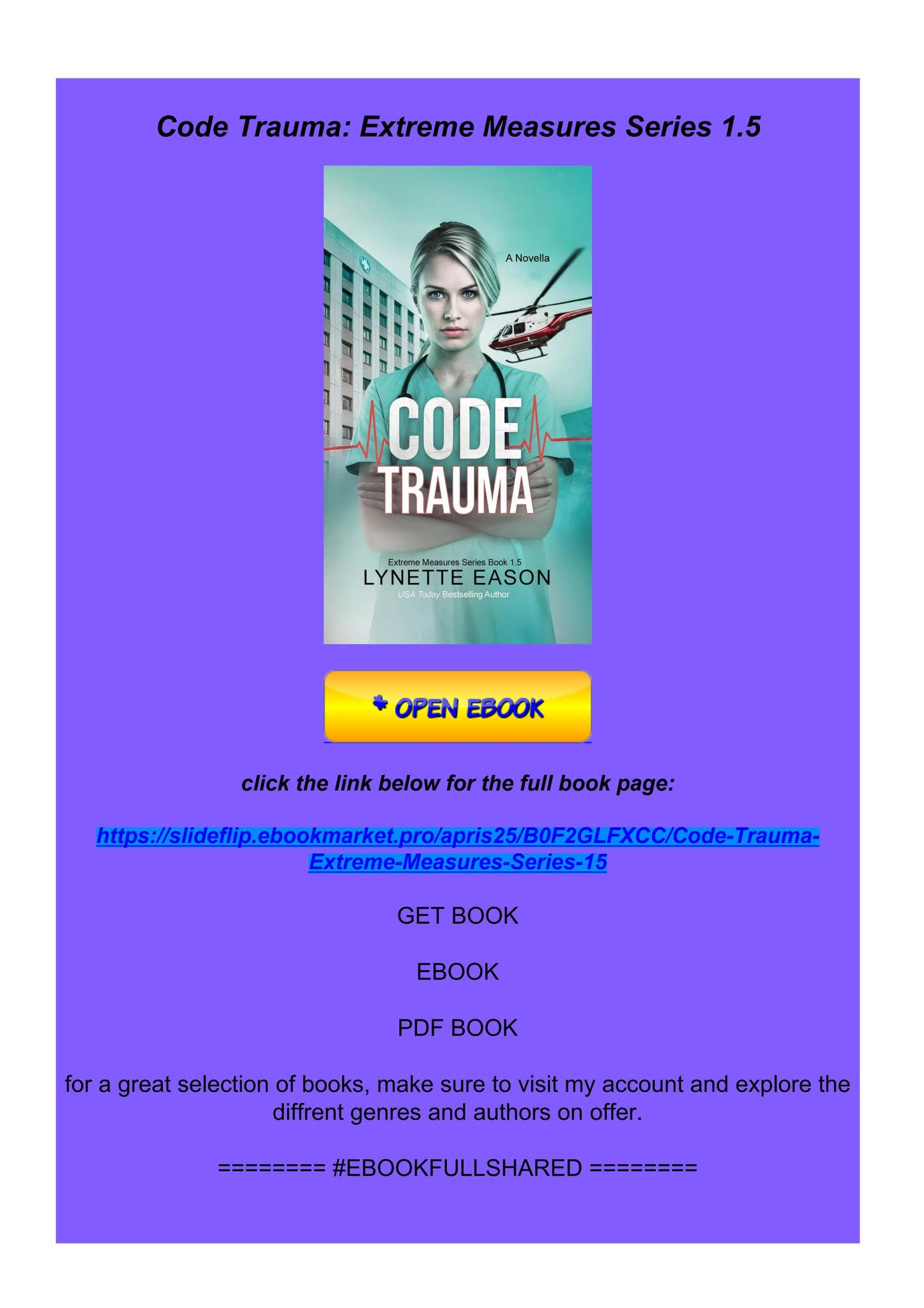 [PDF] Code Trauma: Extreme Measures Series 1.5 by jayceecamposa - Issuu