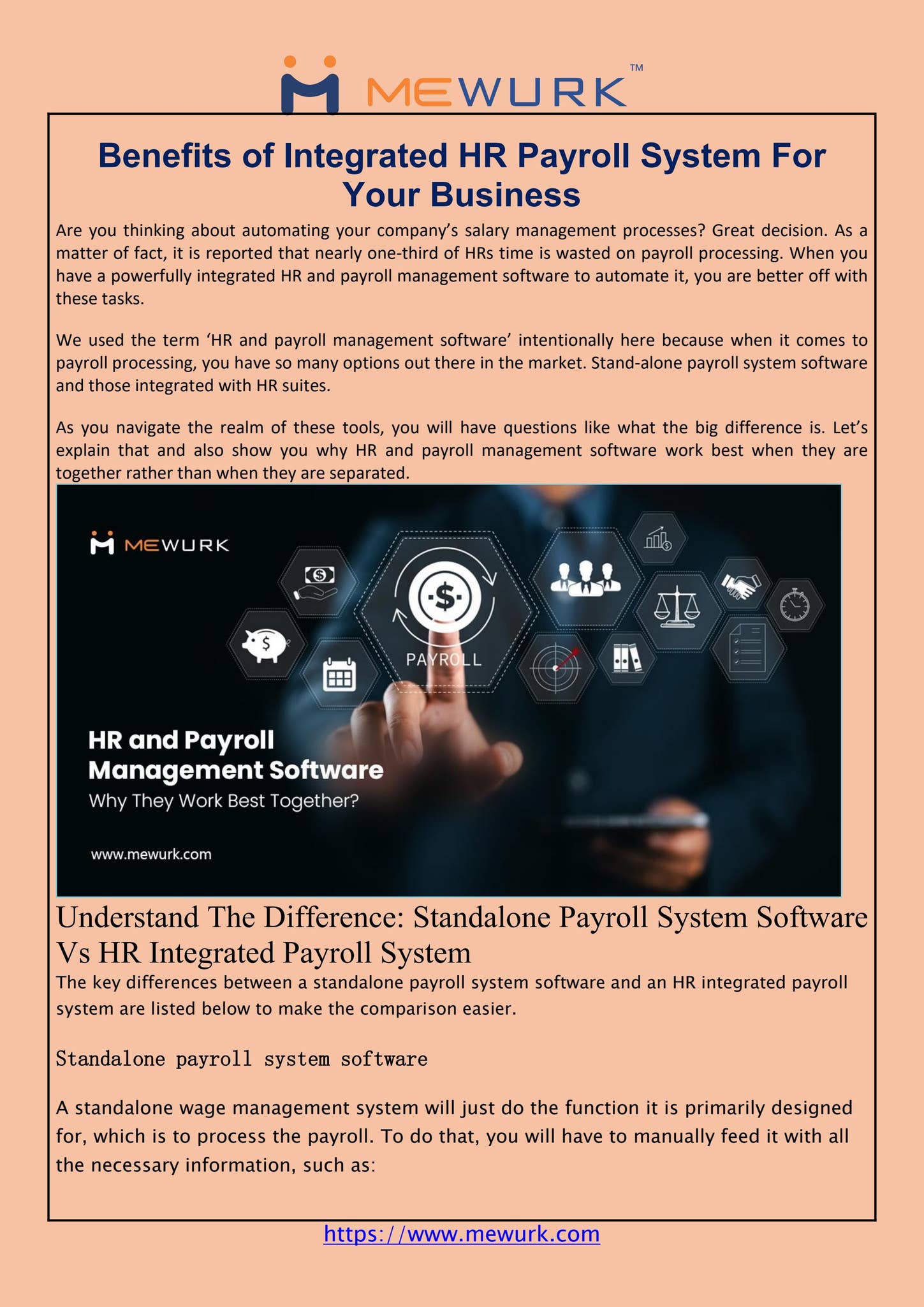 Benefits of Integrated HR Payroll System For Your Business by Mewurk ...