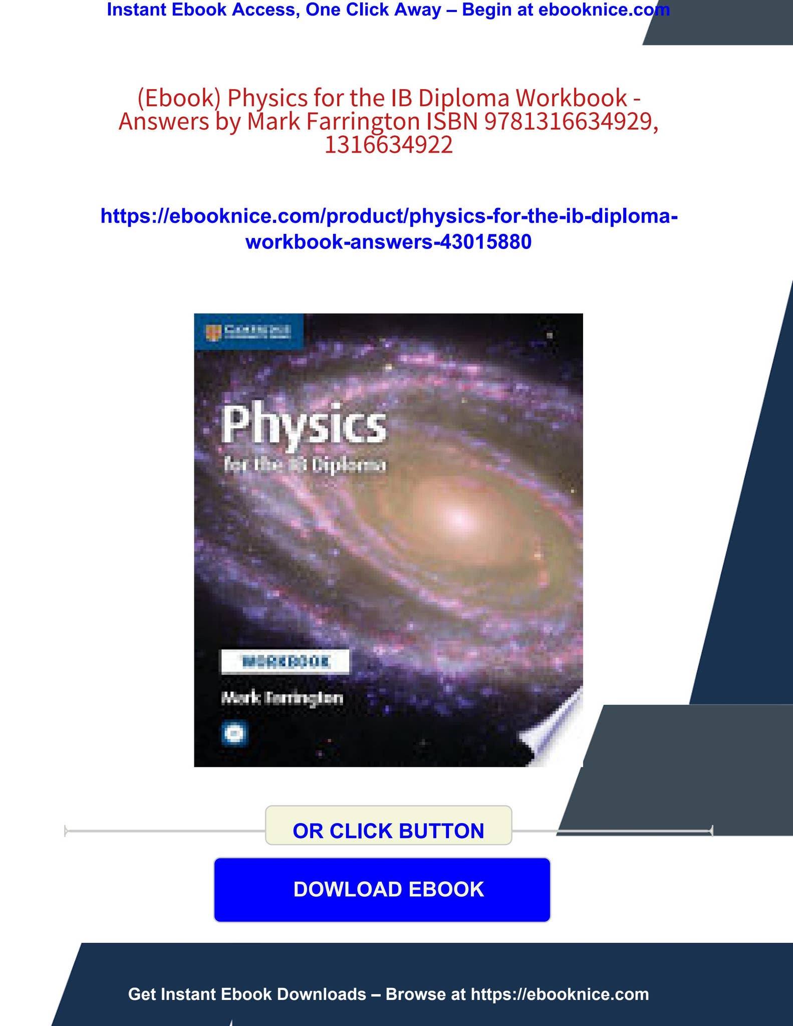 (ebook) physics for the ib diploma workbook - answers by mark farrington isbn 9781316634929 ...