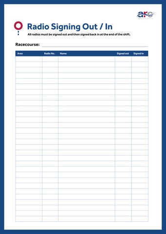 CORNERSTONE - RADIO SIGN OUT SHEET by arc_racing - Issuu