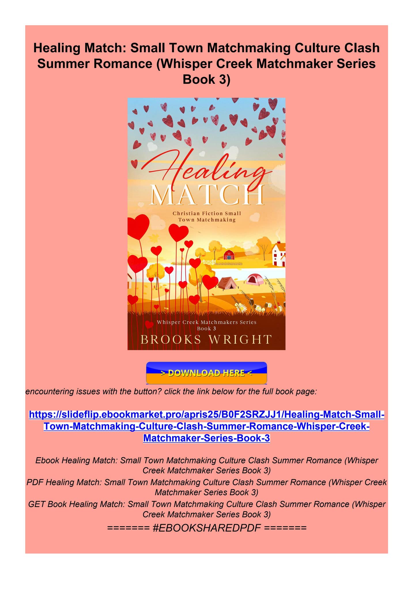 [PDF] Healing Match: Small Town Matchmaking Culture Clash Summer Roman ...