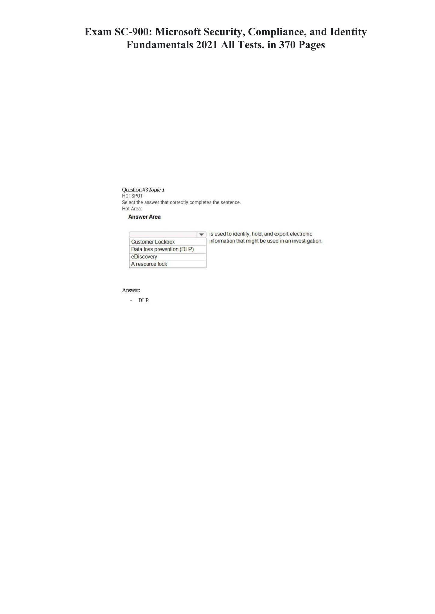 Exam SC-900 Microsoft Security, Compliance, and Identity Fundamentals ...