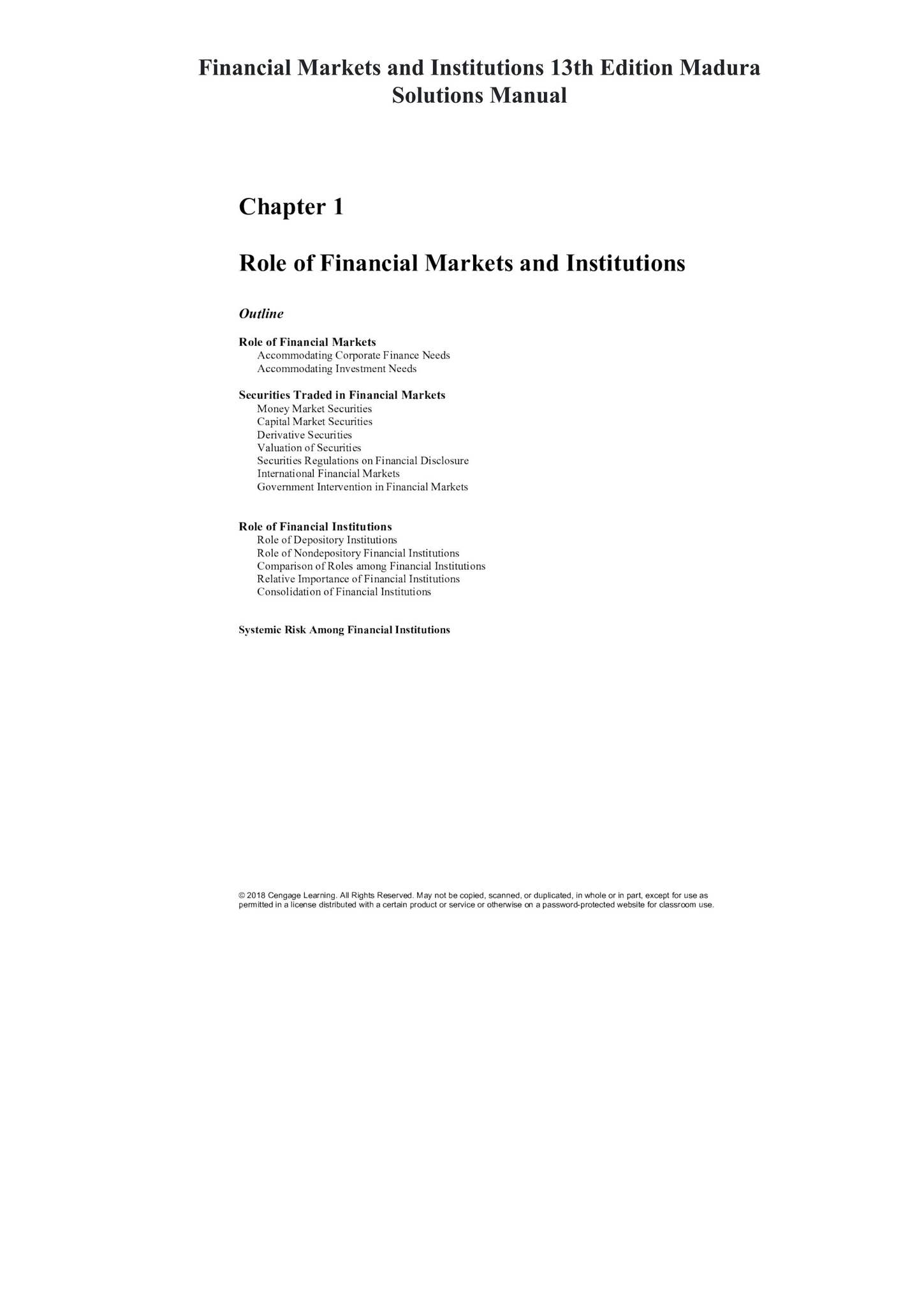 Solutions Manual for Financial Markets and Institutions 13th Edition by ...