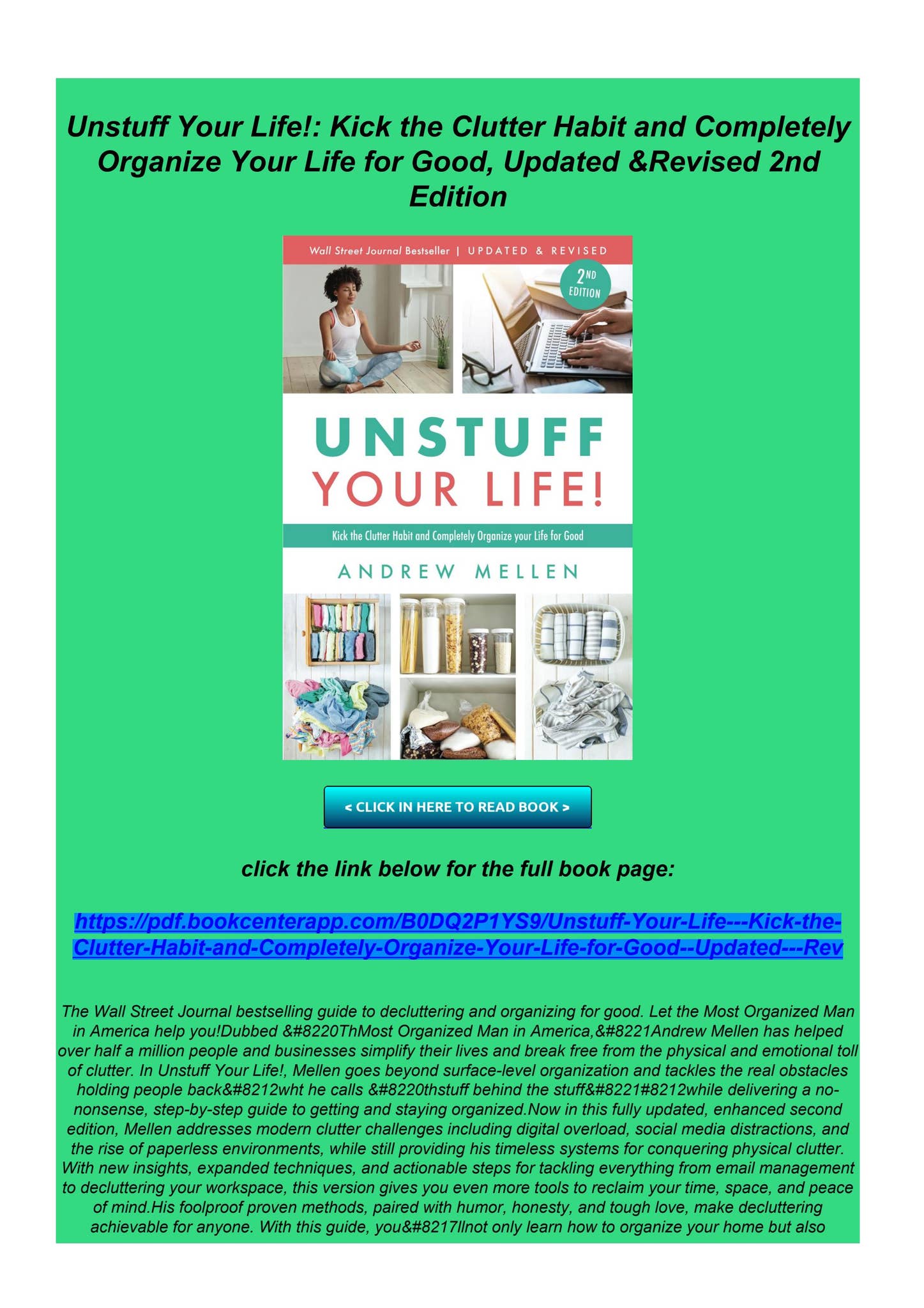 Untuff Ebook PDF Unstuff Your Life!: Kick the Clutter Habit and Completely ...