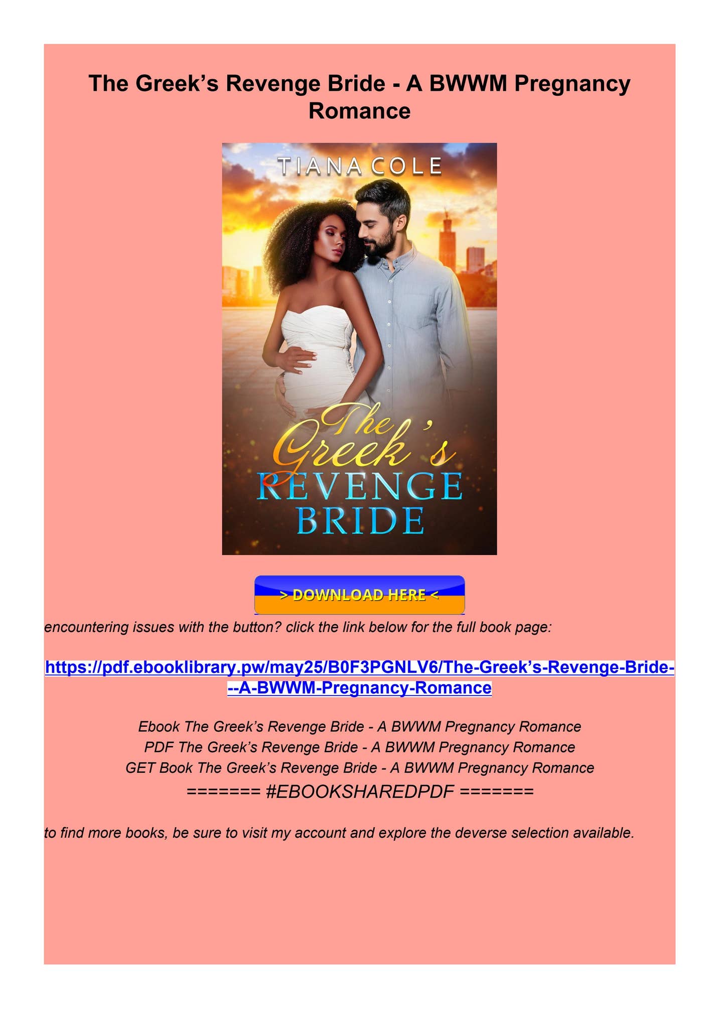 READ [PDF] The Greek’s Revenge Bride - A BWWM Pregnancy Romance by ...