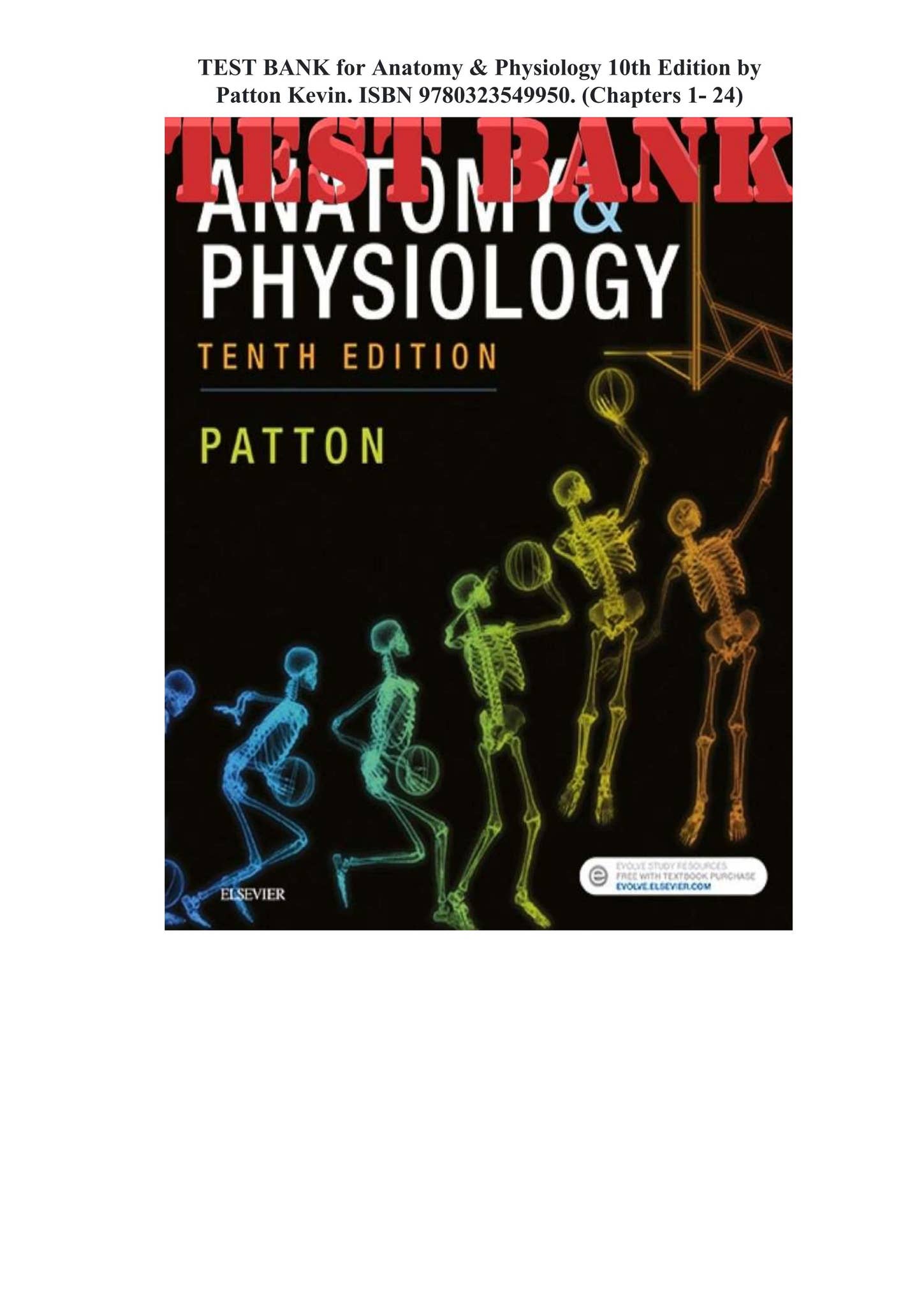 TEST BANK for Anatomy & Physiology 10th Edition by Patton Kevin | All ...