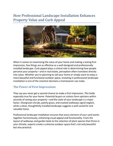 How Professional Landscape Installation Enhances Property Value and ...