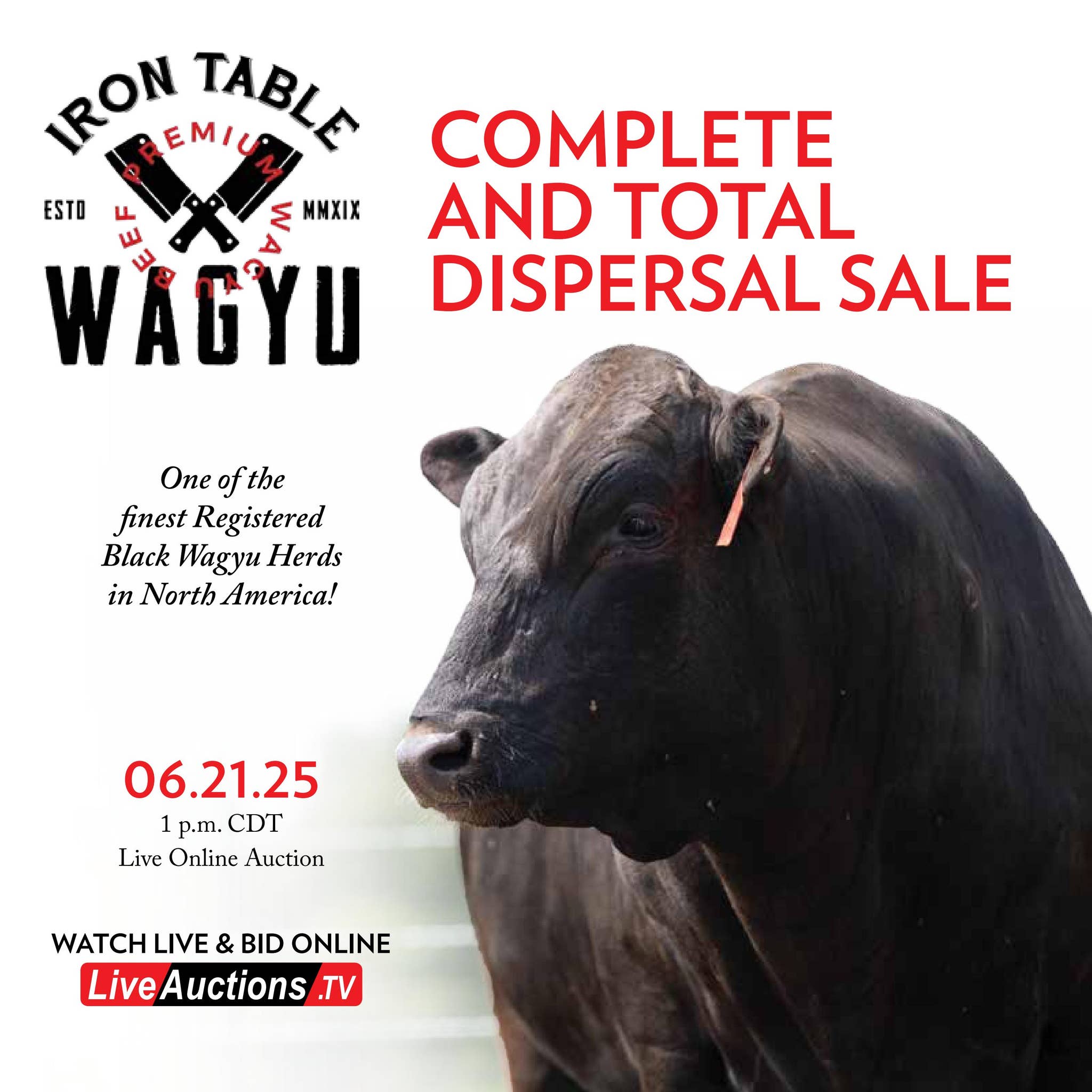 Iron Table Wagyu Complete & Total Dispersal Sale, 6.21.25 by Wagyu 365 ...