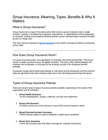Group Insurance by parshant digital - Issuu