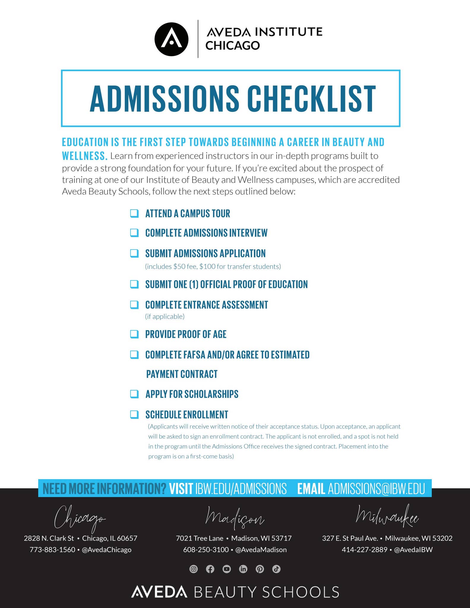CHI - Admissions Checklist - 2025 by The Institute of Beauty and ...
