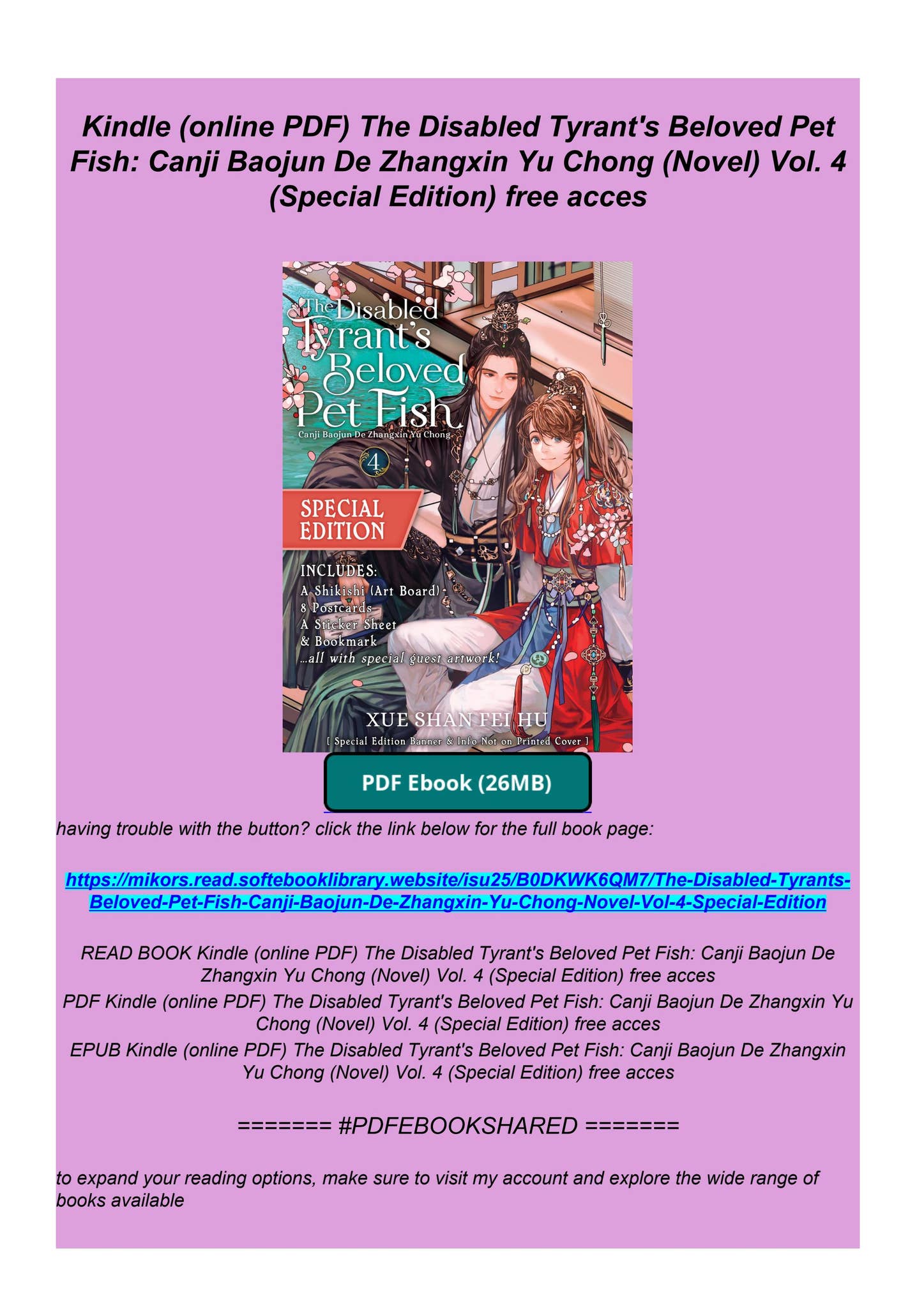 Kindle (online PDF) The Disabled Tyrant's Beloved Pet Fish: Canji