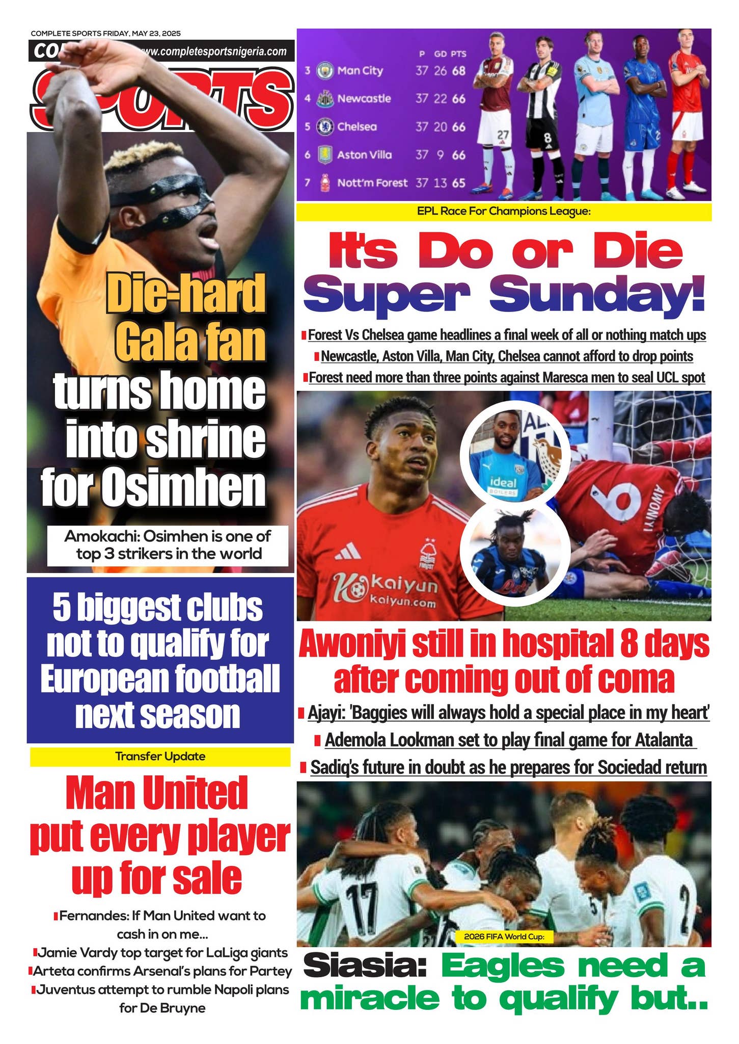 COMPLETE SPORTS - FRIDAY, MAY 23, 2025