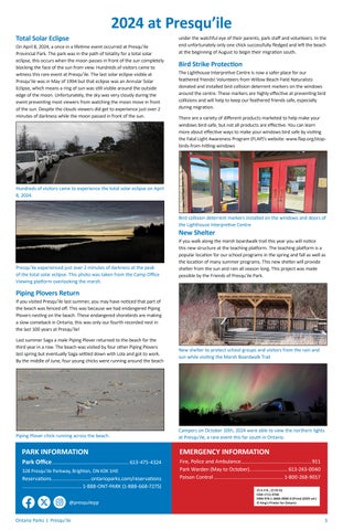 Presqu'ile Provincial Park Info 指南 第 3 页