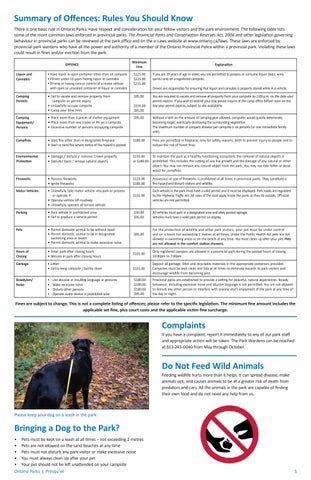 Presqu'ile Provincial Park Info 指南 第 5 页