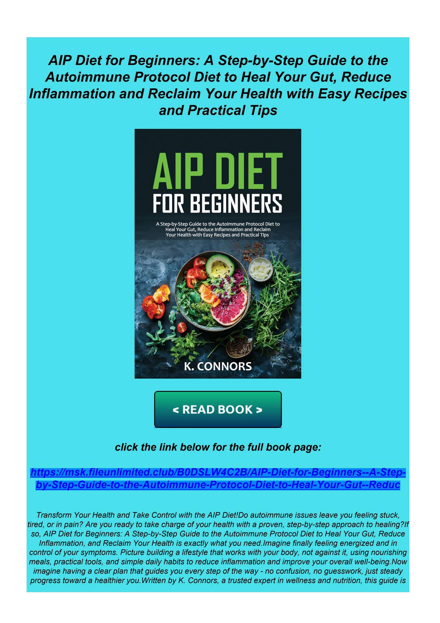 PDF Read AIP Diet for Beginners: A Step-by-Step Guide to the Autoimmune ...