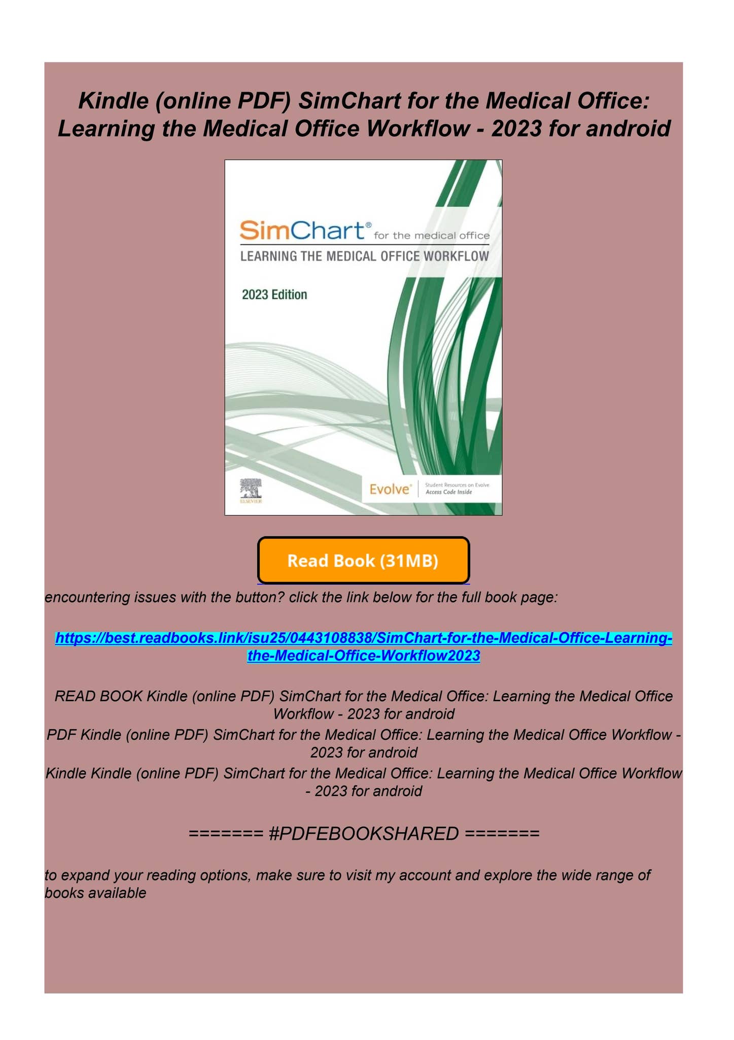 Kindle (online PDF) SimChart for the Medical Office: Learning the ...