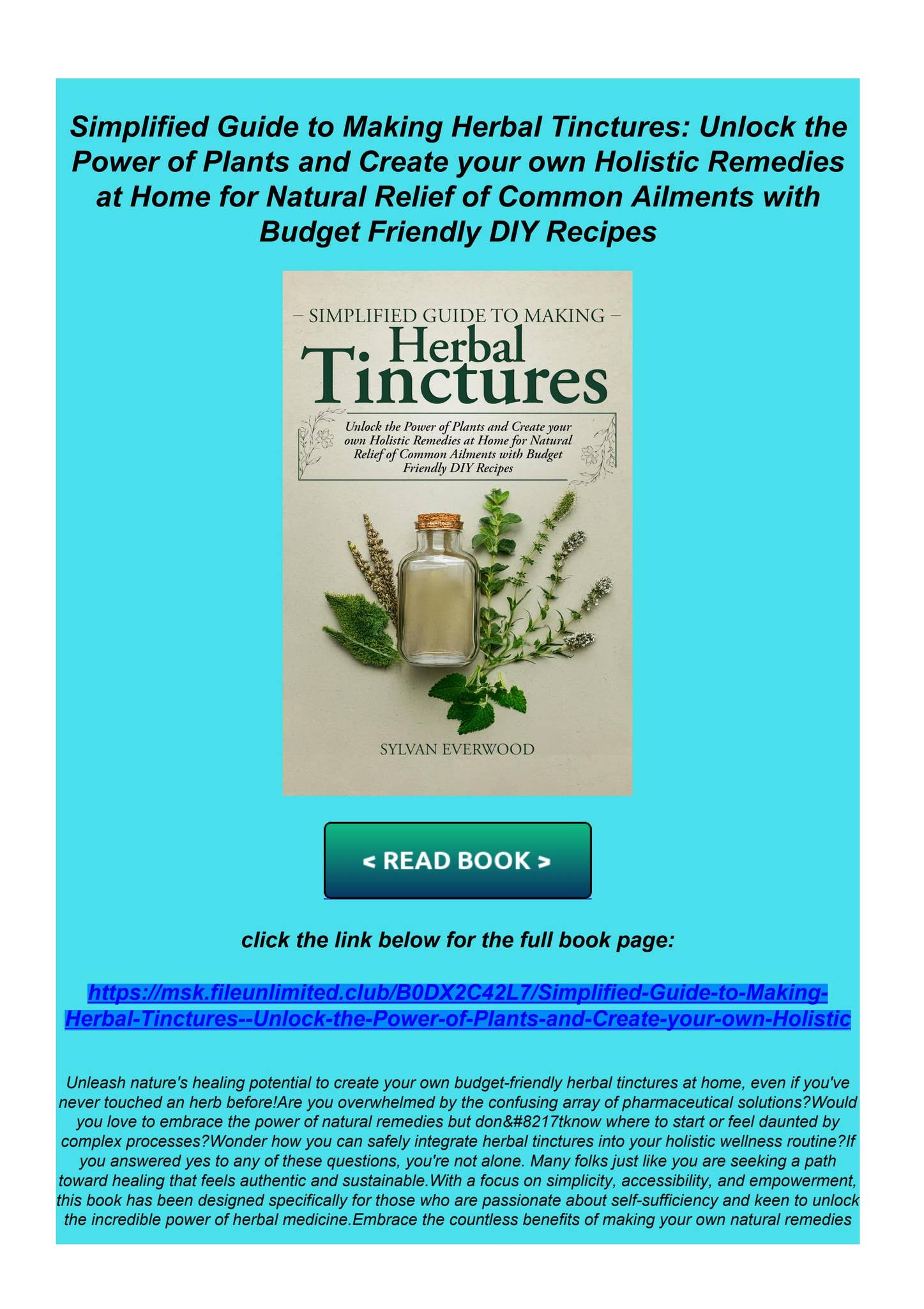 Tincture Recipes.pdf Ebook PDF Simplified Guide to Making Herbal Tinctures: Unlock the Power ...