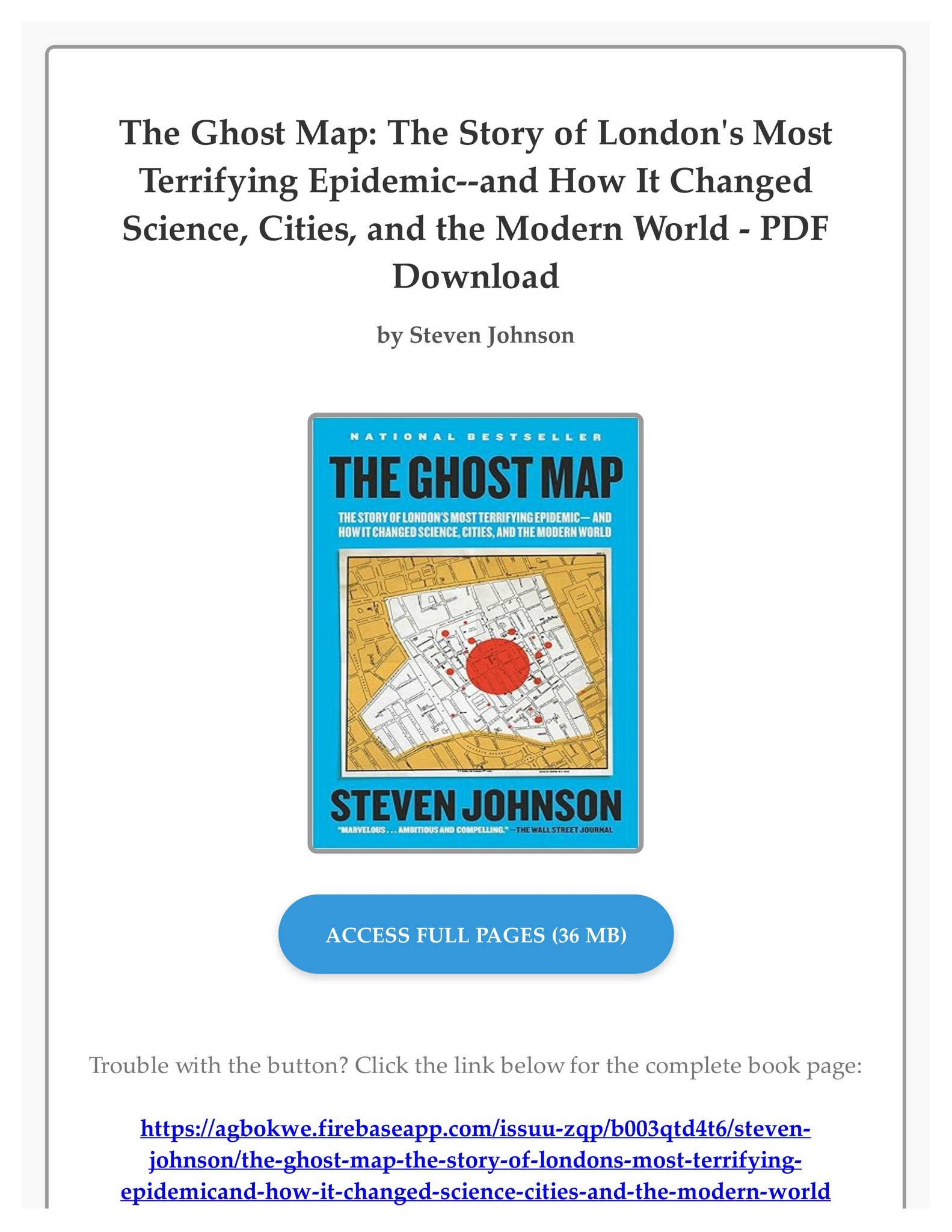 PDF Free The Ghost Map: The Story of London's Most Terrifying Epidemic ...