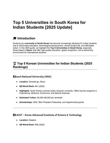 Top 5 Universities in South Korea for Indian Students [2025 Update] by ...