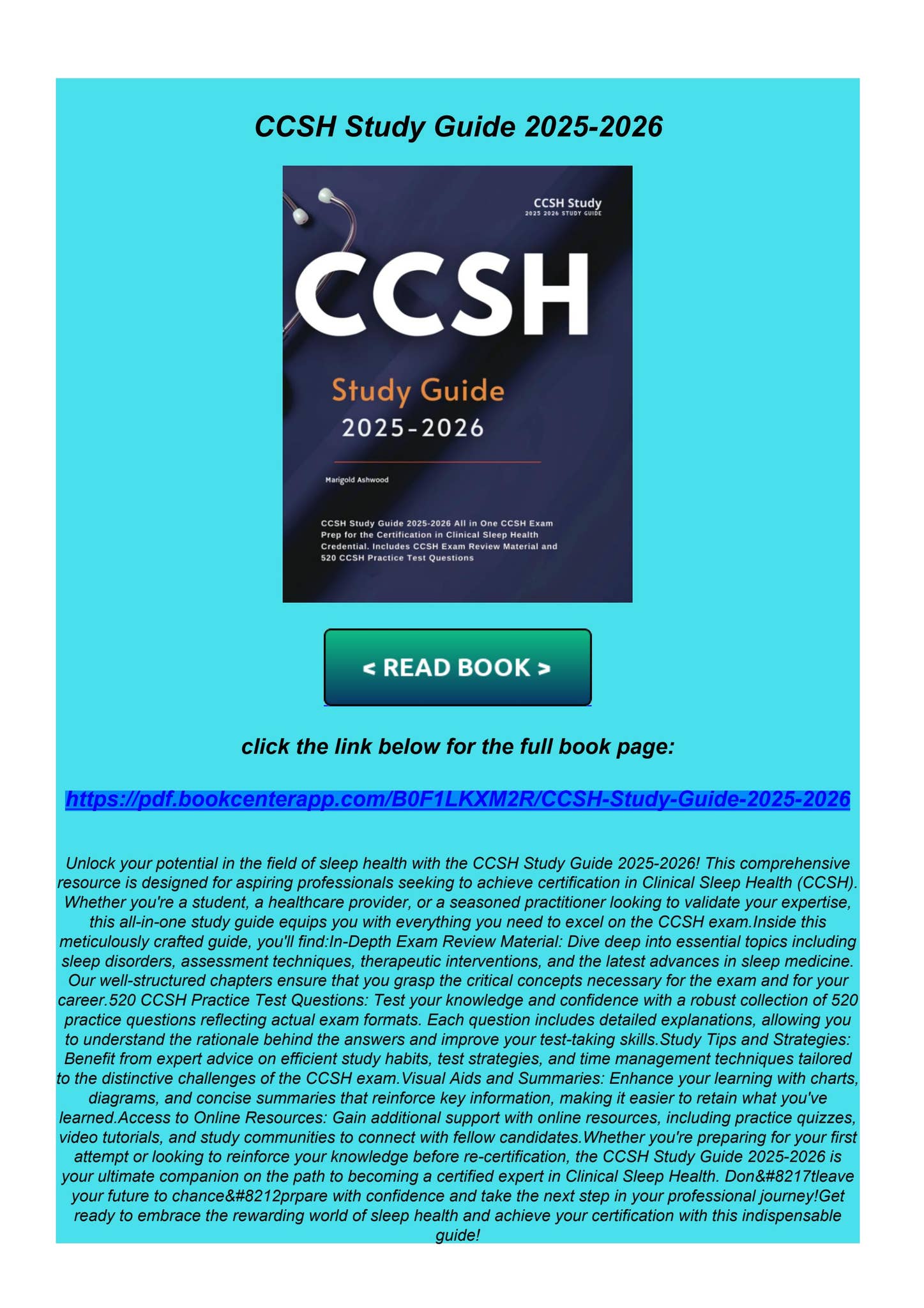 Read PDF CCSH Study Guide 2025-2026 by aubriellabrideschroeder - Issuu