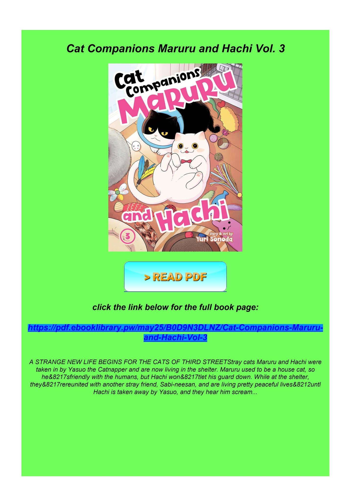 [PDF READ] Free Cat Companions Maruru and Hachi Vol. 3 by ...