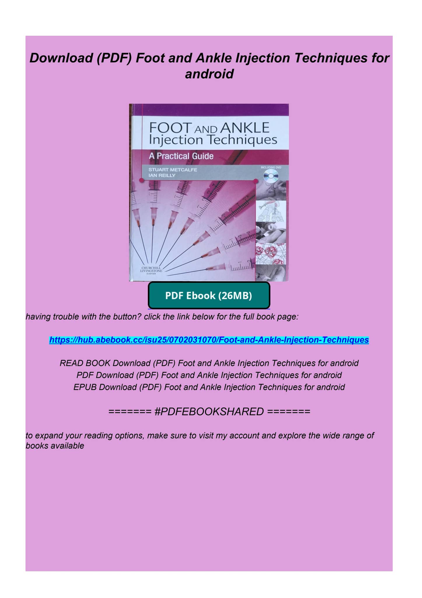 Download (PDF) Foot and Ankle Injection Techniques for android by ...