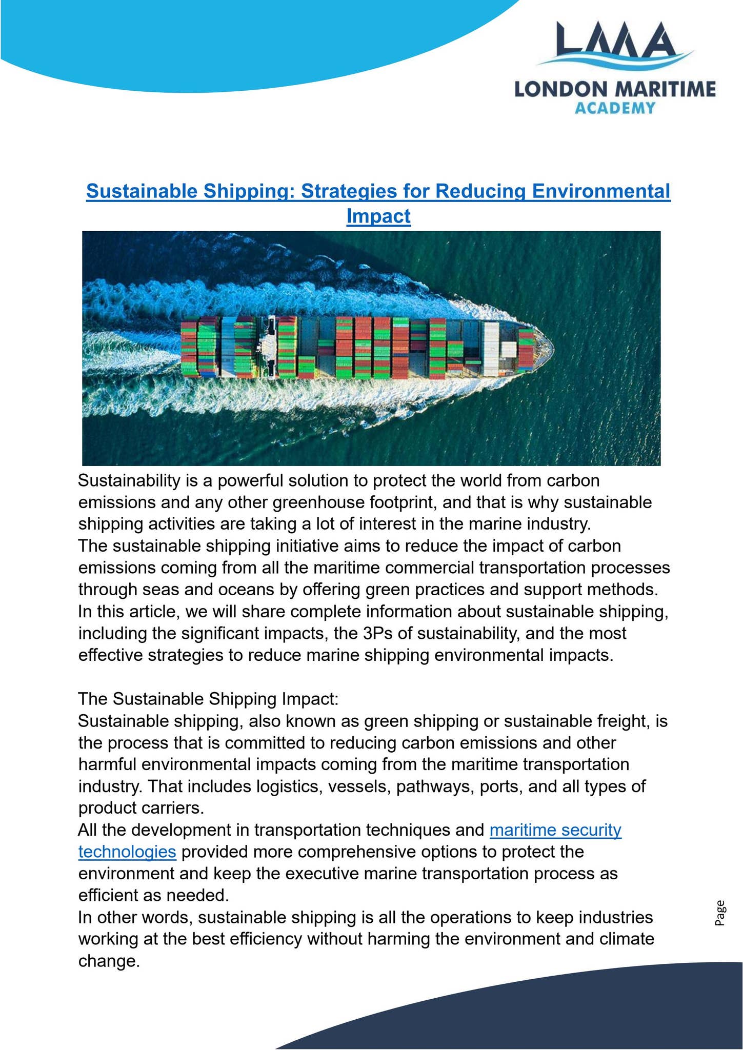 Sustainable Shipping, Strategies for Reducing Environmental Impact by ...