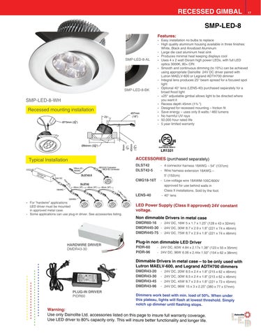 DAINOLITE 2017 LED 灯饰目录 第 19 页