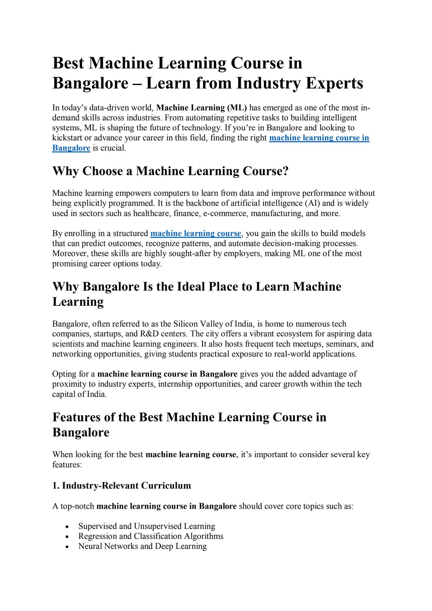 Best Machine Learning Course in Bangalore (2) by saan212 - Issuu