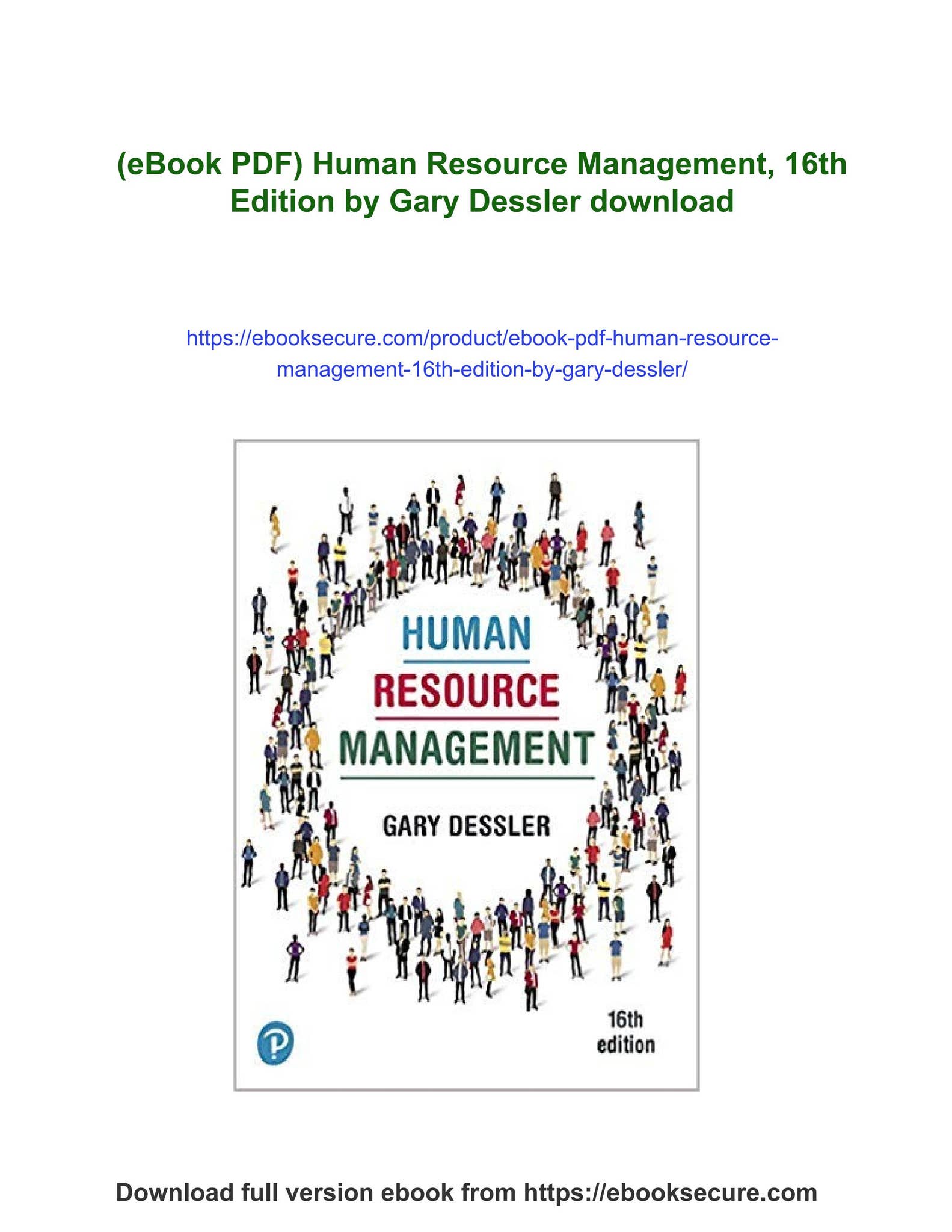 (ebook pdf) human resource management, 16th edition by gary dessler - Download the ebook now for ...