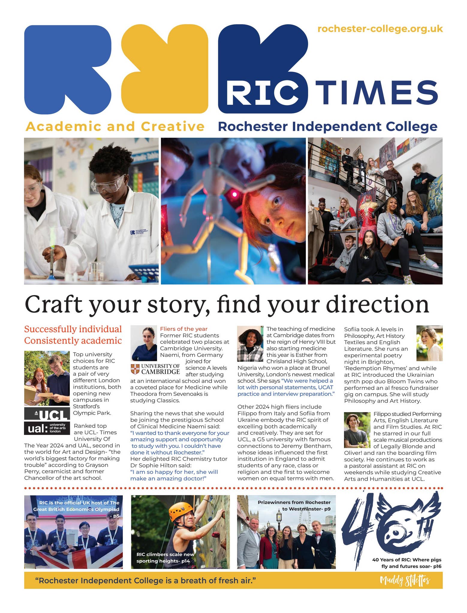 RIC Times 2025 by Rochester Independent College - Issuu