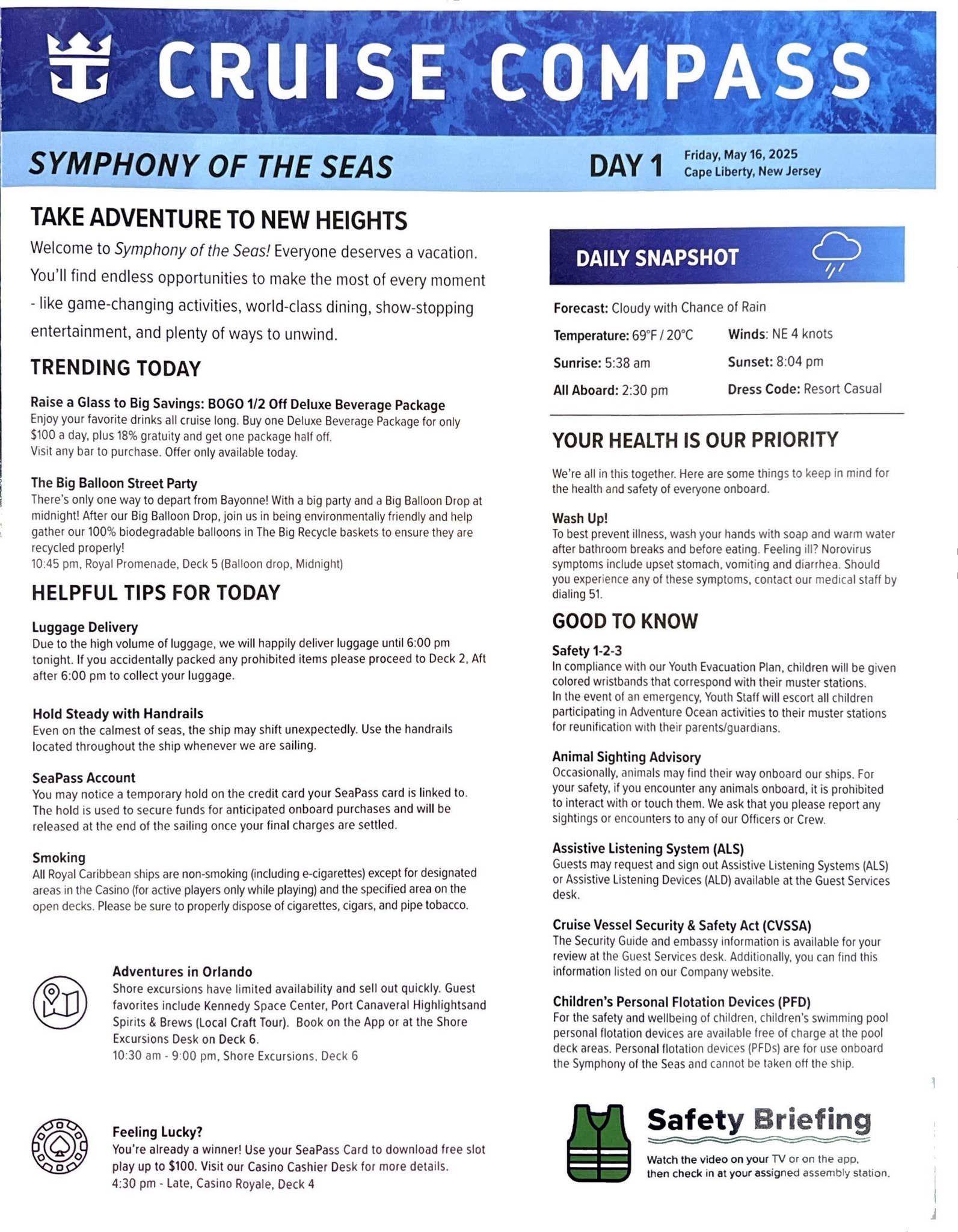 Symphony of the Seas 7-night Bahamas and Perfect Day Cruise Compass - May  16, 2025 by Royal Caribbean Blog - Issuu