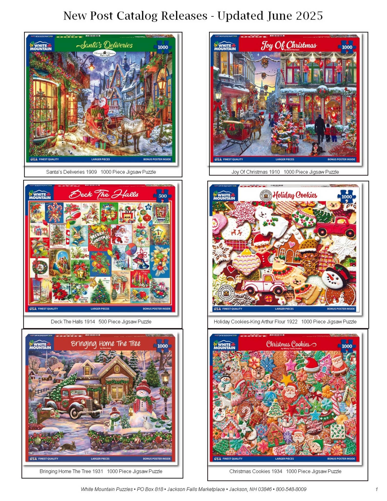 White Mountain Puzzles-NEW RELEASES (updated June 2025) by Cheryl