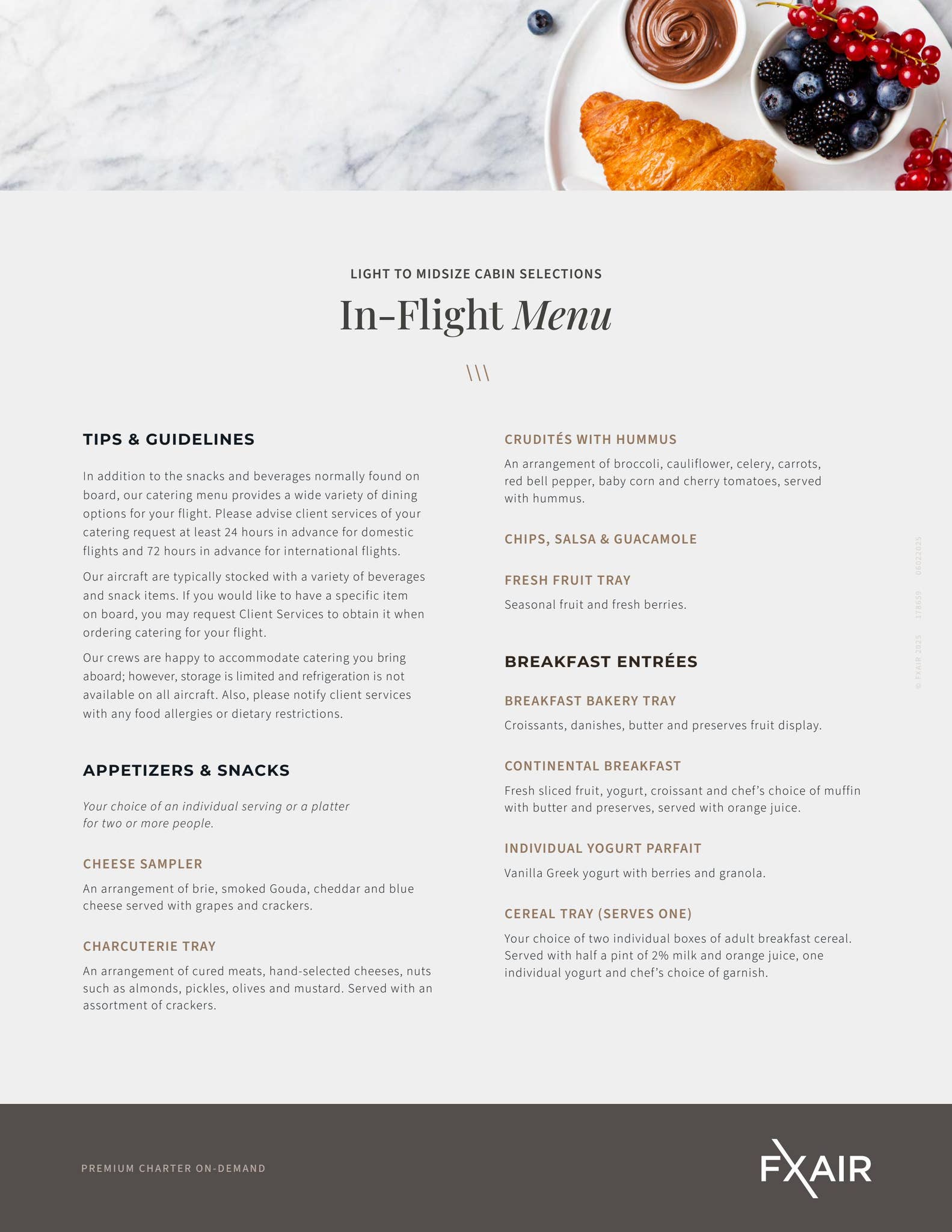 Light to Midsize Cabin In-Flight Menu (U.S.) by FXAIR - Issuu