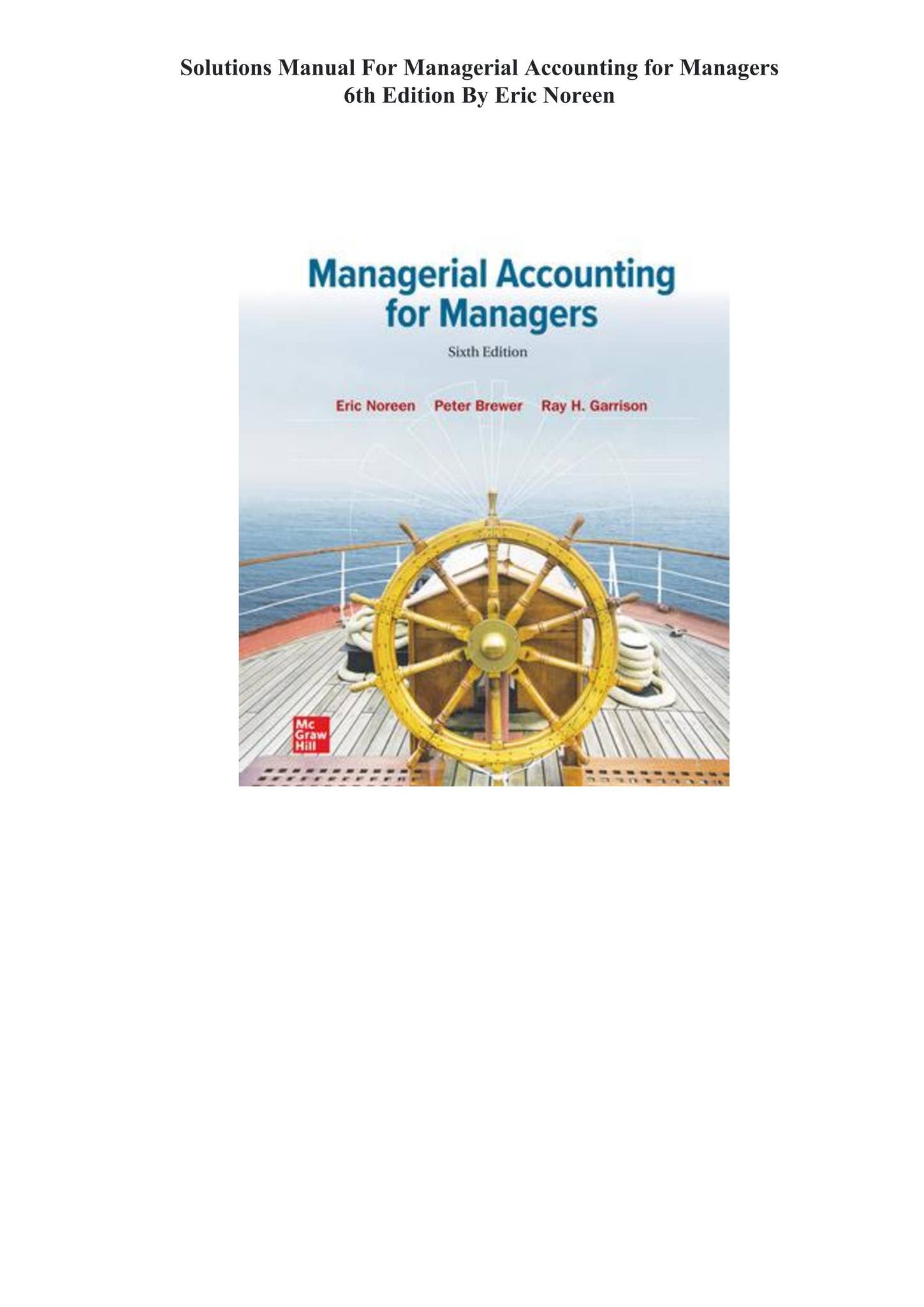 Solutions Manual For Managerial Accounting for Managers 6th Edition By ...