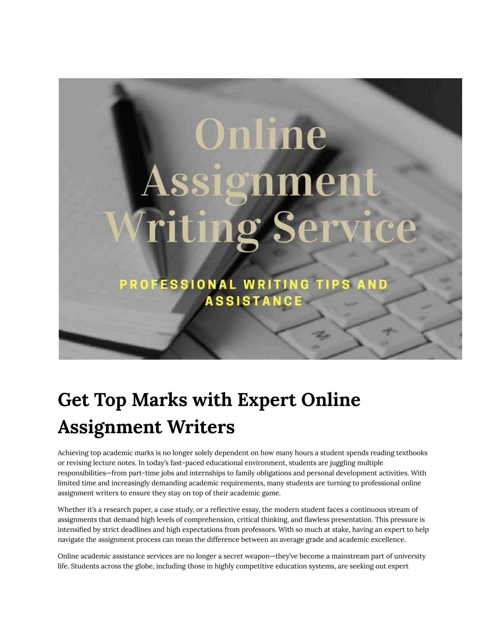 Get Top Marks with Expert Online Assignment Writers by essay_writer - Issuu