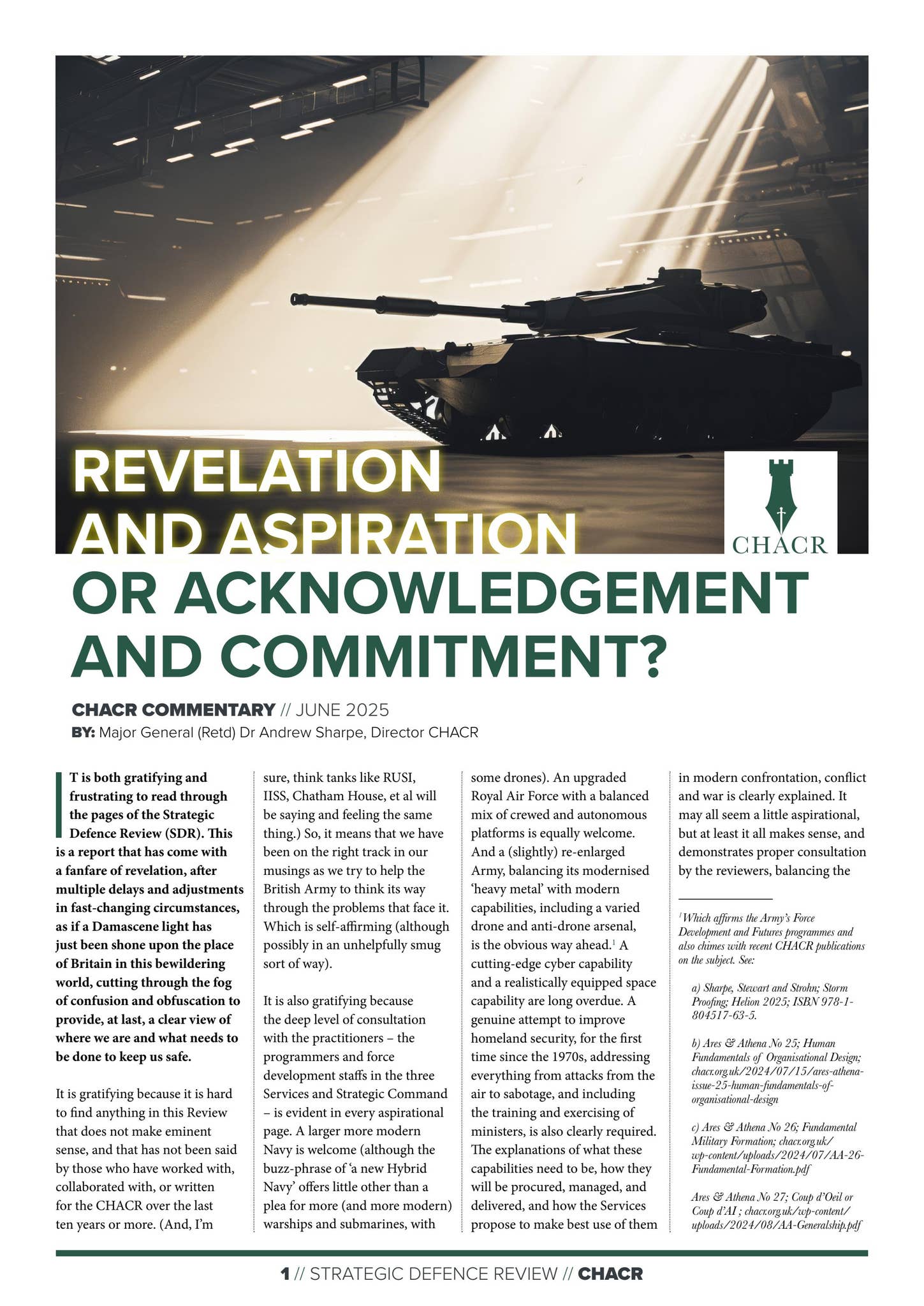 CHACR Commentary: Strategic Defence Review by chacr_camberley - Issuu