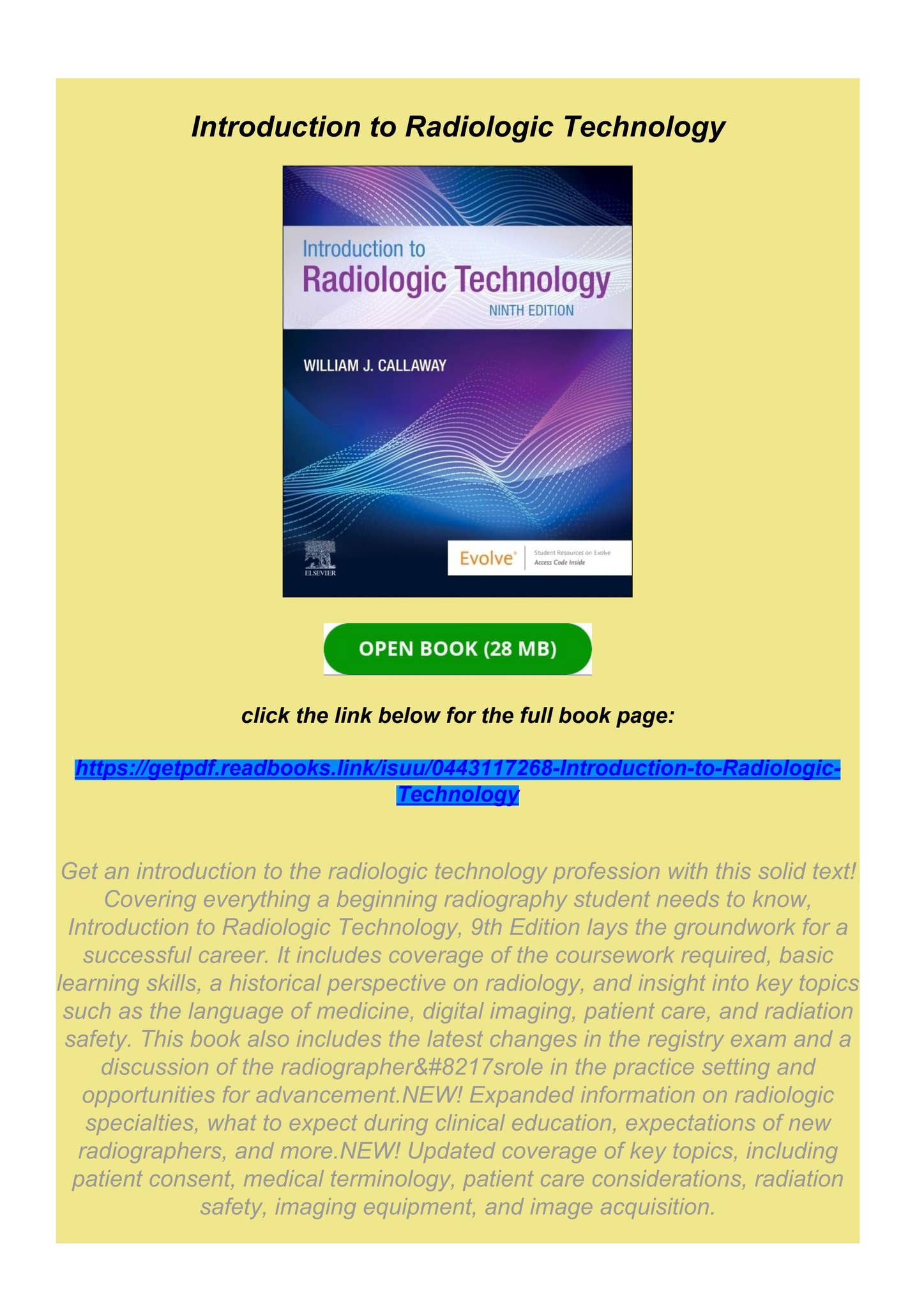 Introduction To Radiologic Technology Kindle Introduction to Radiologic Technology by aidyncruz - Issuu