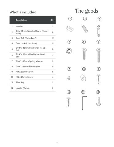 nathanjameshome 家具目录 · Solace 床头柜 Instruction Sheet 32731 第 4 页